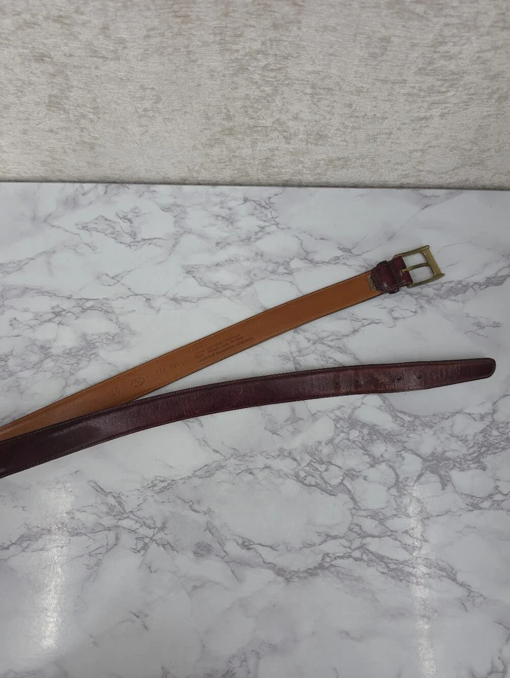Trafalgar Cortina Handmade Leather Oxblood Burgundy Belt Kholmogor Cowhide